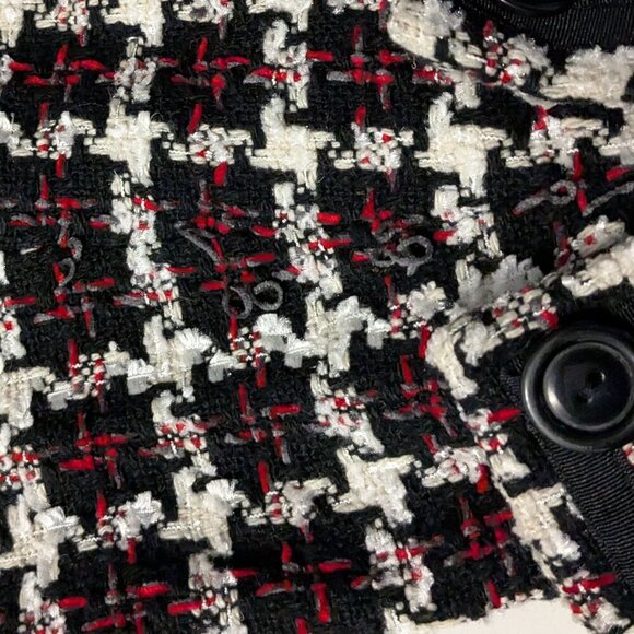 GEORGE Red/Black Plaid Long Sleeve Short Button Tweed Jacket; Size 18 - Picture 6 of 7